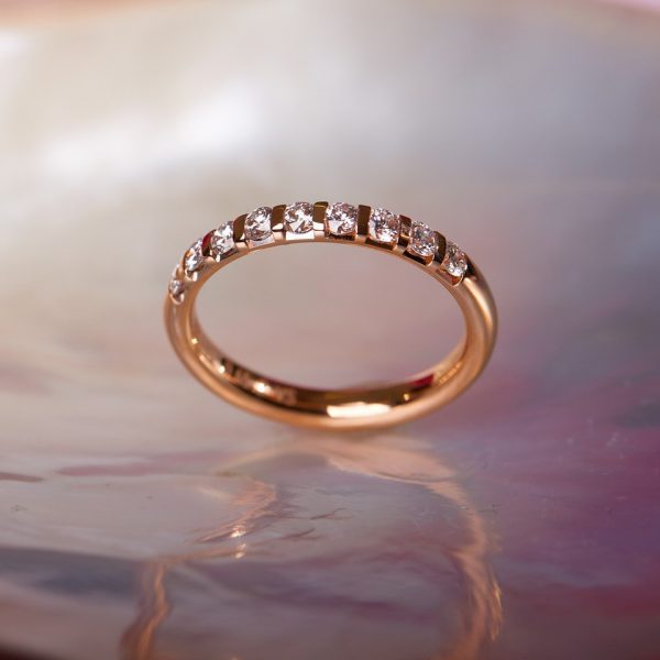 Meister Memoire Ring Rosegold 18 karat 9 Brillanten Diamanten