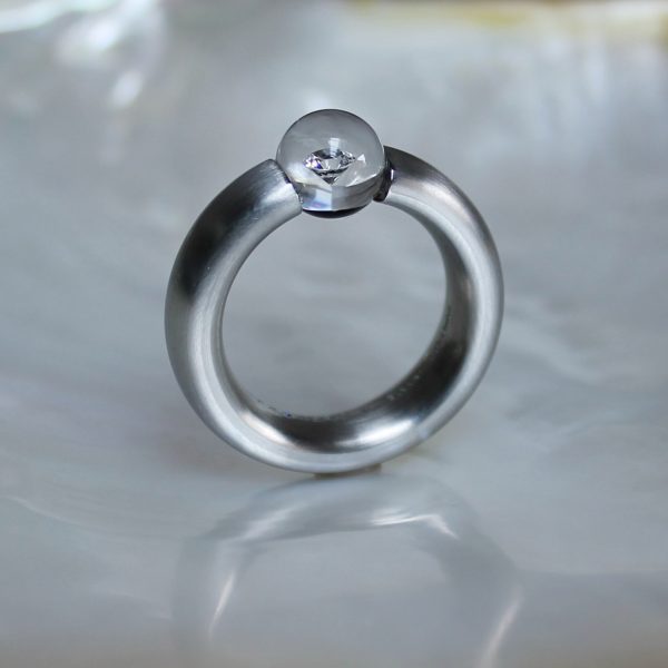 Schmuckwerk-DR767STGS-Glasklar-Ring-schwebender Diamant Brillant