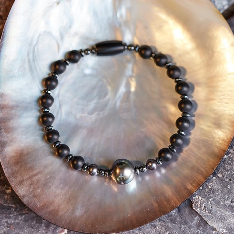 Monika Seitter Luna Armband Tahiti Perle schwarz