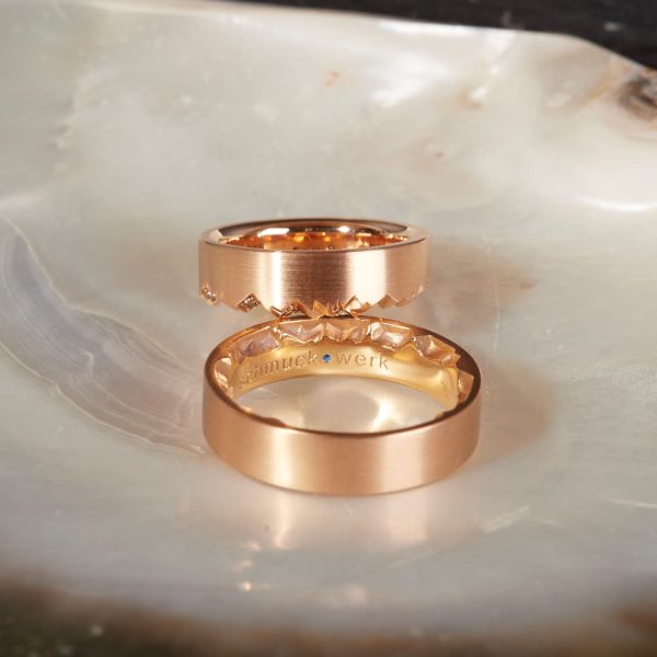 Hochwertige Schmuckwerk Alpen Ringe Trauringe Eheringe Memoire Rosegold GT275RGBB und GT260RG und GT605RGBB